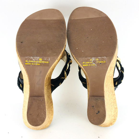 Roberto Vianni | Shoes | Roberto Vianni Black Cork Wedge Sandal | Poshmark